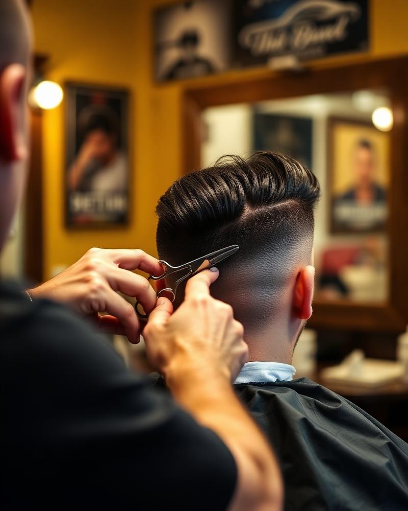 Corte clássico feito com tesoura