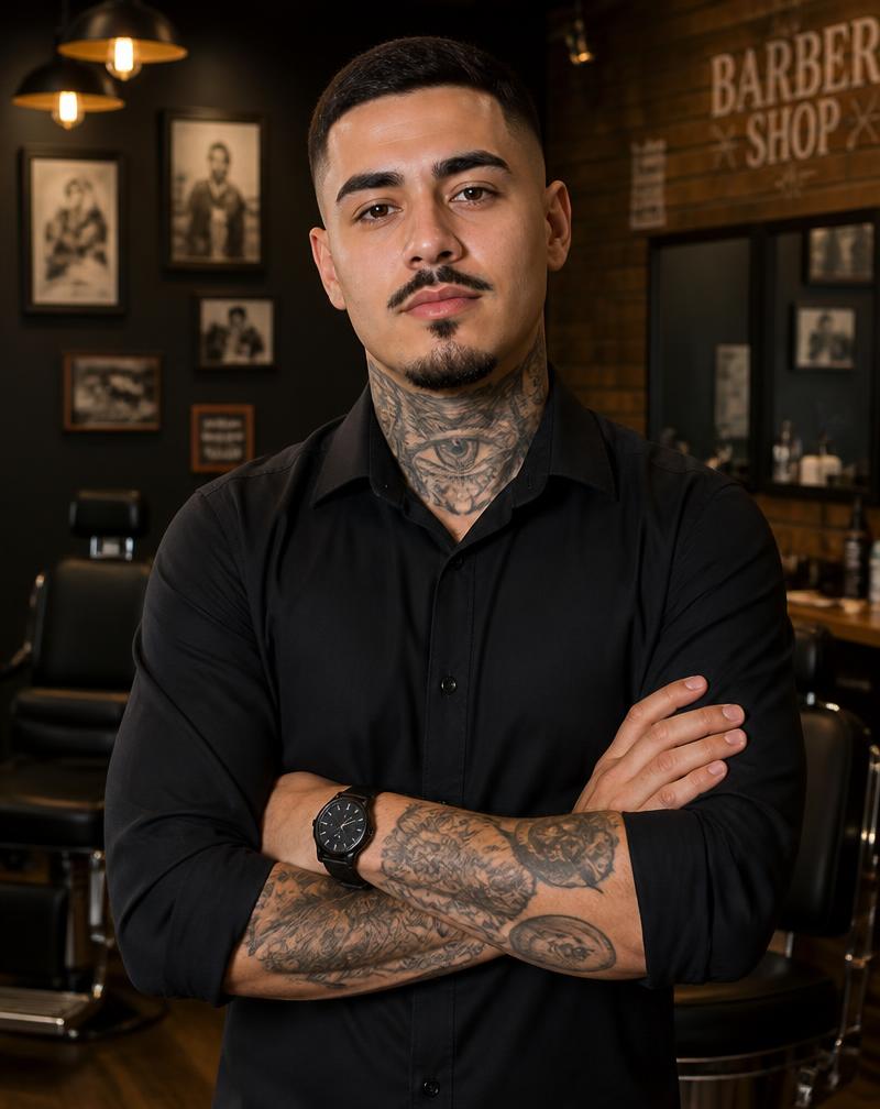 Lucas Martins, barbeiro da DOM Barber Club
