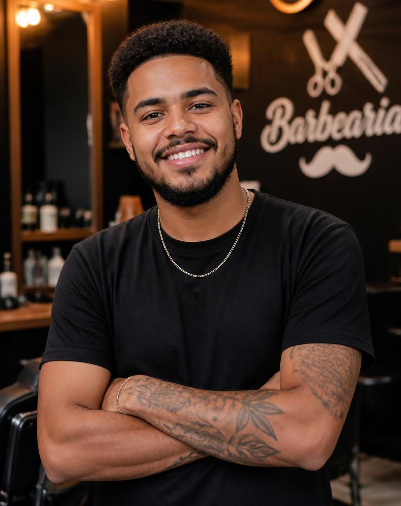 Matheus Lima, barbeiro da DOM Barber Club